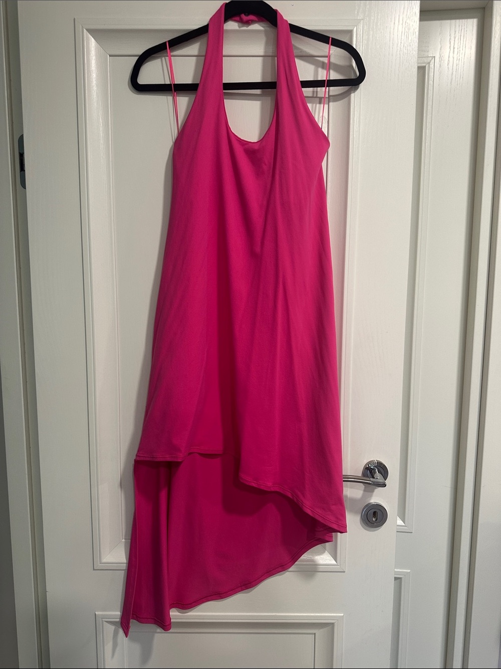 Susana Monaco Hot Pink Halter High-Low Dress